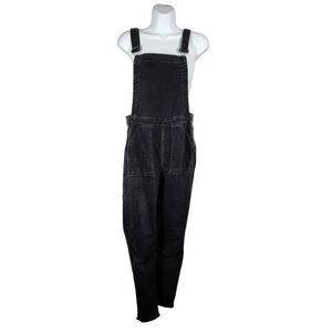 MADEWELL BLACK SKINNY STRAIGHT LEG OVERALLS